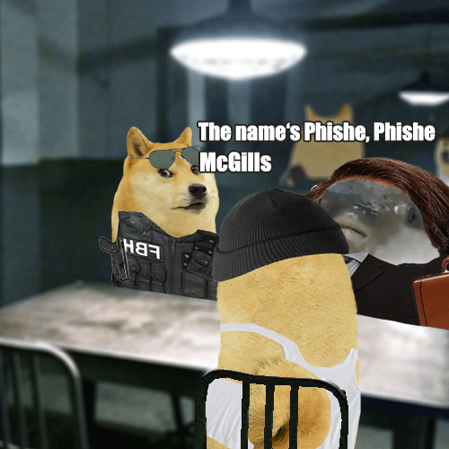 Panel 6, Phishe introduces himself as Phishe McGills